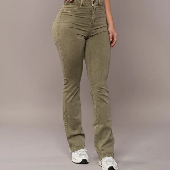 Fitjeans Pastel Flared - Khaki - Size S - Picture 3 of 5